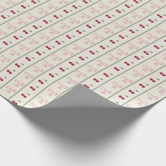 Kirsche und Bugmuster entrippt Geschenkpapier (Ecke)