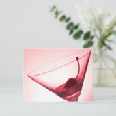 Kirsche und Glas Postkarte (Stehend Vorderseite)