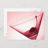 Kirsche und Glas Postkarte (Vorne/Hinten)