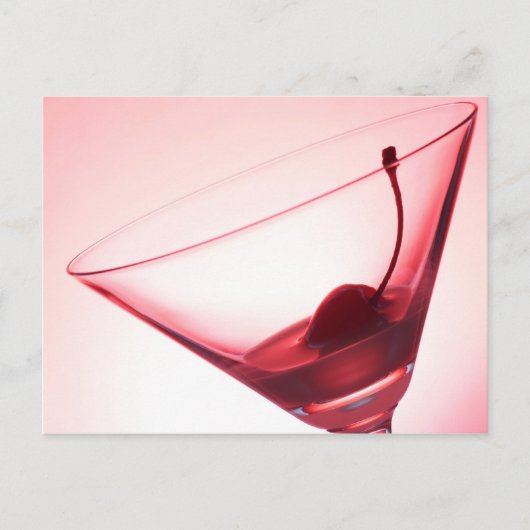 Kirsche und Glas Postkarte (Vorderseite)