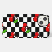 Kirsche und Karo iPhone Hülle (Rückseite (Horizontal))