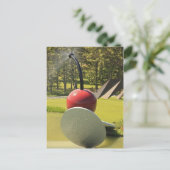 Kirsche und Löffel mit Spray Postkarte (Stehend Vorderseite)