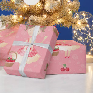 Kirsche und Regenbogen Frucht Pastell Süße Geburts Geschenkpapier