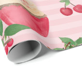 Kirsche und Regenbogen Frucht Pastell Süße Geburts Geschenkpapier (Rolleneckpunkt)
