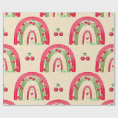 Kirsche und Regenbogen Frucht und Pastell Hübsche Geschenkpapier (Flach)