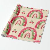 Kirsche und Regenbogen Frucht und Pastell Hübsche Geschenkpapier (Ungerollt)