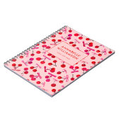 Kirsche und rosa Schleife Notizblock (Linke Seite)