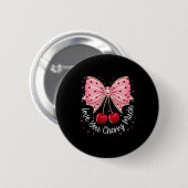 Kirsche und Schleifen Süße Kirsche Liebe dich Kirs Button (Vorne & Hinten)