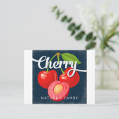 Kirsche Vintage-Fruchtlabel Retro Postkarte (Stehend Vorderseite)