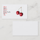Kirsche Visitenkarte (Vorne/Hinten)