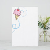 Kirscheiscreme Briefpapier (Stehend Vorderseite)