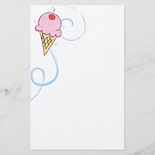 Kirscheiscreme Briefpapier (Vorderseite)