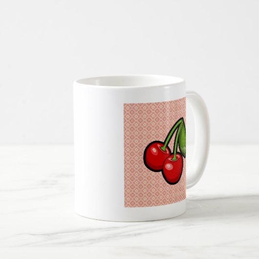 Kirschen auf Blume Kaffeetasse (VorderseiteRechts)