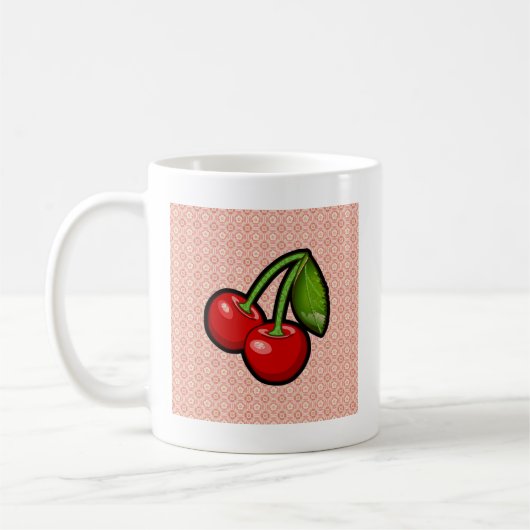 Kirschen auf Blume Kaffeetasse (Links)