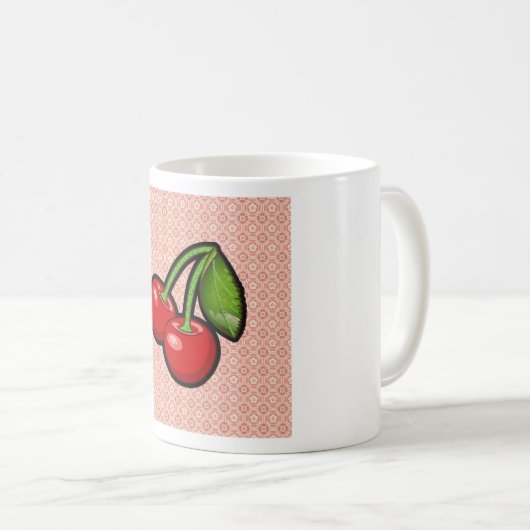 Kirschen auf Blume Kaffeetasse (VorderseiteRechts)