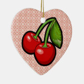 Kirschen auf Blume Keramikornament (Rechts)