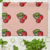 Kirschen auf Blume Küchentuch (Gefaltet)