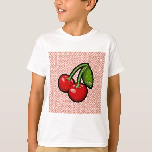 Kirschen auf Blume T-Shirt (Vorderseite)