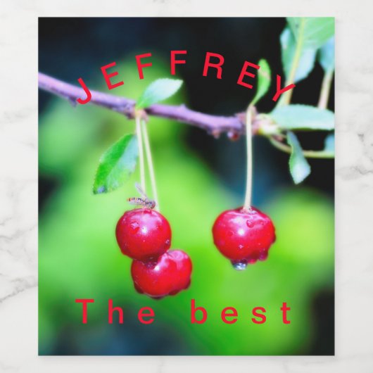 Kirschen auf dem Baum - mit Ihrem Text - Weinetikett (Einzelnes Label)