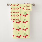 Kirschen auf dem Gelben Badetücher-Set Badhandtuch Set (Insitu)