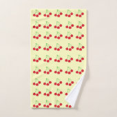 Kirschen auf dem Gelben Badetücher-Set Badhandtuch Set (Handtuch)