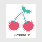 Kirschen auf dem Stalk Aufkleber (Blatt)