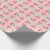 Kirschen auf PINK Geschenkpapier (Ecke)