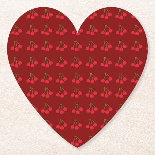 Kirschen auf roten Untersetzer (Set von 6 Jahren) (Vorderseite)
