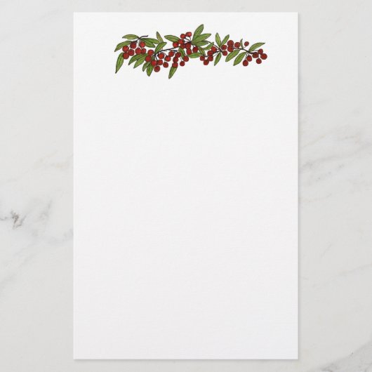 Kirschen auf Weinböden Briefpapier (Vorderseite)