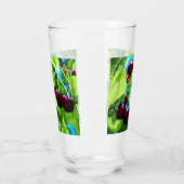 Kirschen aus den Zweigen Kirsche rot grün Glas (Links)