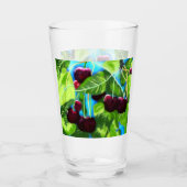 Kirschen aus den Zweigen Kirsche rot grün Glas (Vorderseite)