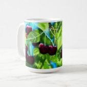Kirschen aus den Zweigen Kirsche rot grün Kaffeetasse (Vorderseite Links)
