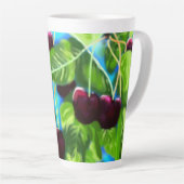 Kirschen aus den Zweigen Kirsche rot grün Milchtasse (Rechte Ecke)