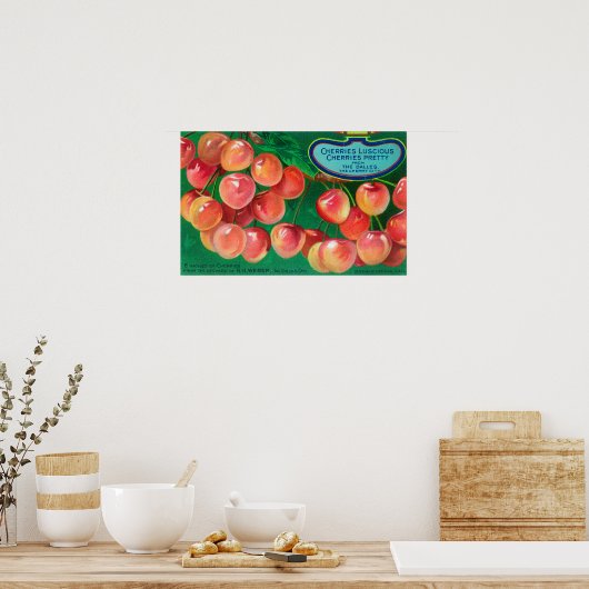 Kirschen aus der Cherry CityThe Dalles, OR Poster (Küche)