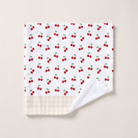 Kirschen Badhandtuch Set (Waschlappen)