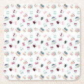 Kirschen, Beeren und Bögen! Rechteckiger Pappuntersetzer (Vorderseite)