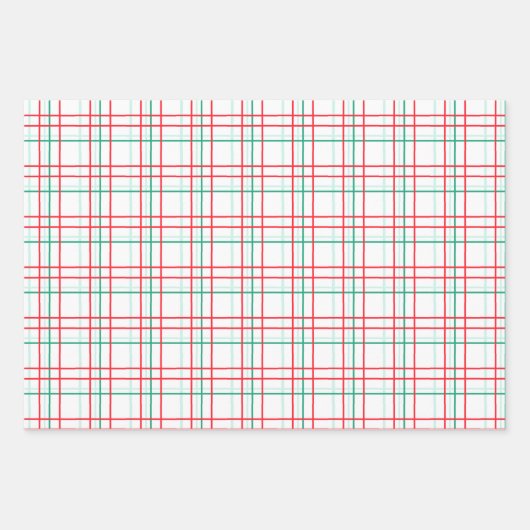 Kirschen, Dosen und Karierte Teile Geschenkpapier Set (Vorderseite 3)