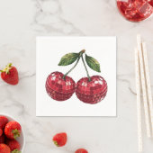 Kirschen Fruchtdisco Groovy Retro Serviette (Beispiel)