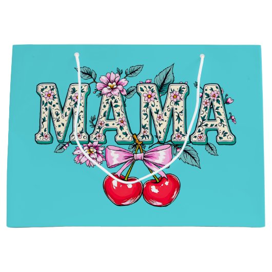 Kirschen für Mama Große Geschenktüte (Vorderseite)