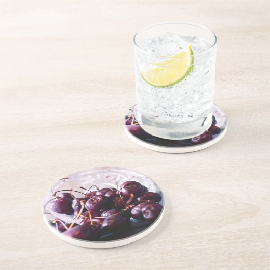 Kirschen Getränkeuntersetzer (Seite)