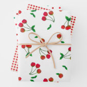 Kirschen, Gingham und viele Dots Geschenkpapier Set (Beispiel)