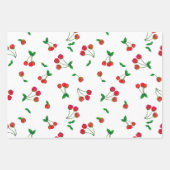 Kirschen, Gingham und viele Dots Geschenkpapier Set (Vorderseite)