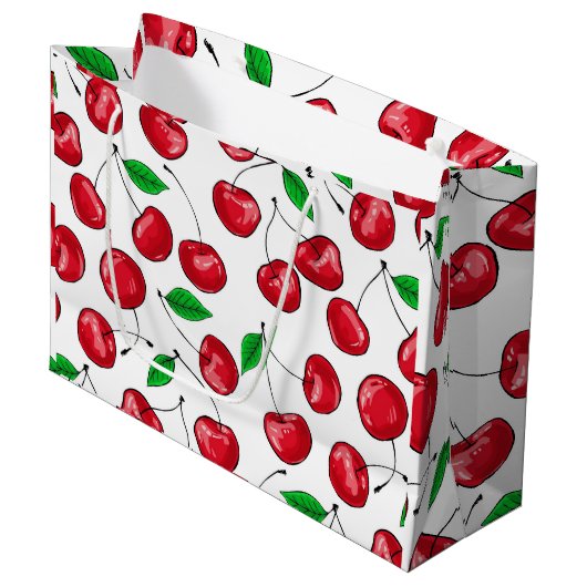 Kirschen Große Geschenktüte (Vorderseite Schrägansicht)