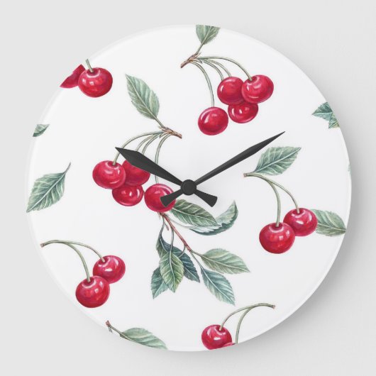Kirschen Große Wanduhr (Vorderseite)