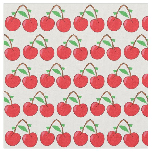 Kirschen Hellrotes Illustriertes Obst Stoff (Nahaufnahme)