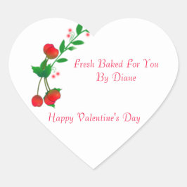 Kirschen Herz-Aufkleber