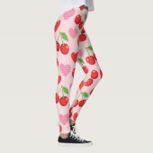 Kirschen & Herz Nahtloses Muster Leggings (Rechts)