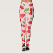 Kirschen & Herz Nahtloses Muster Leggings (Rückseite)