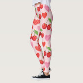 Kirschen & Herz Nahtloses Muster Leggings (Links)