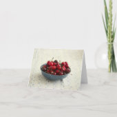 Kirschen in einer blauen Schüssel Karte (Vorderseite)